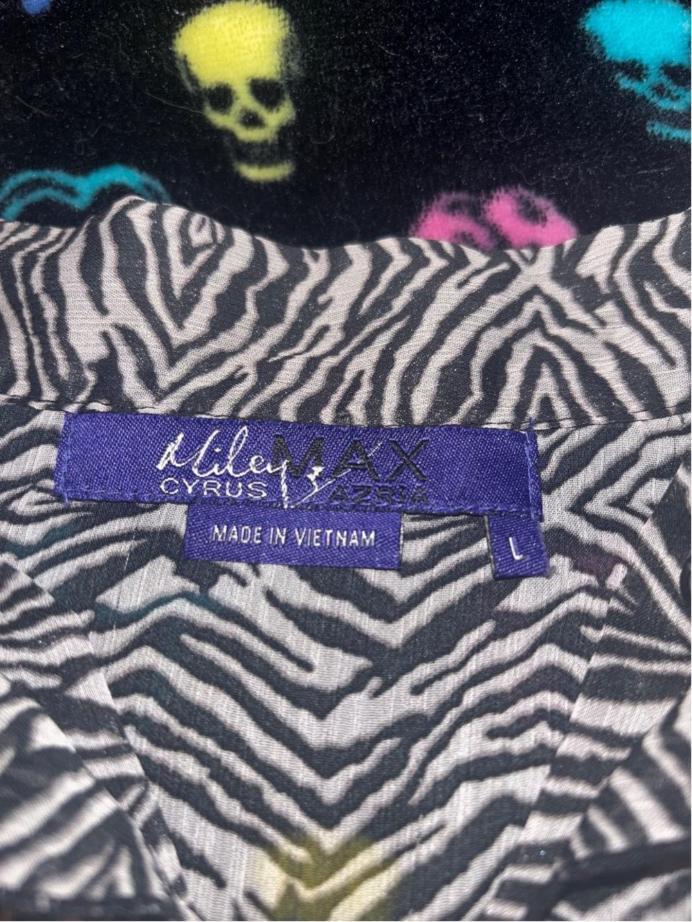 Miley Cyrus Zebra Print Ruffle Blouse - Picture 3 of 4